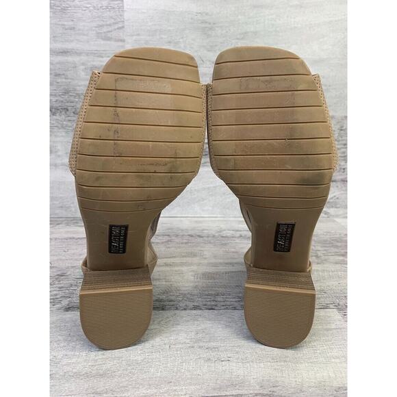 Kenneth Cole Reaction Beige Open Toe Block Heel Sandals Womens Size 8.5M - Picture 8 of 8
